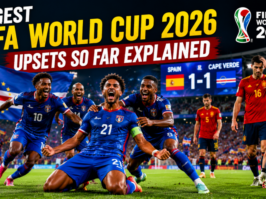 Cape Verde players celebrate after earning a historic draw against Spain at the FIFA World Cup 2026.