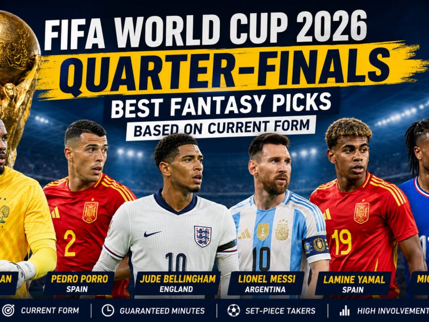 Top FIFA World Cup 2026 quarter-final fantasy football picks based on current form including Harry Kane, Lionel Messi, and Jude Bellingham.