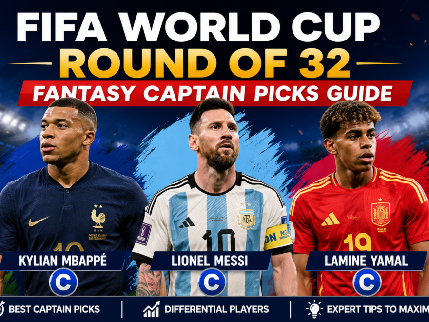 Kylian Mbappé, Lionel Messi, and Lamine Yamal featured as the top Fantasy captain picks for the FIFA World Cup 2026 Round of 32.