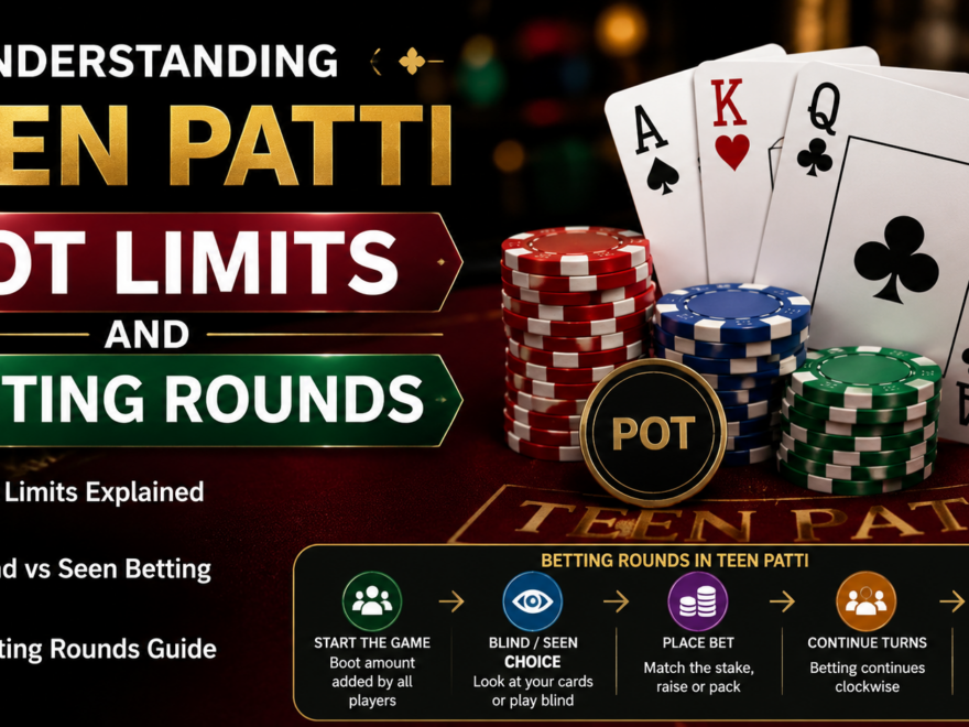 Teen Patti pot limits and betting rounds at an online card table